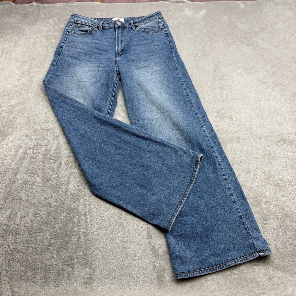 Just Black Denim Wide Leg Jeans Womens 30 High Rise Stretch Y2K Boho Relaxed Fit